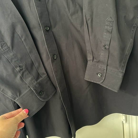 Gold Label Cotton Non-Iron Roundtree & York Black Dress Button Down Size 17/34 - Picture 4 of 6